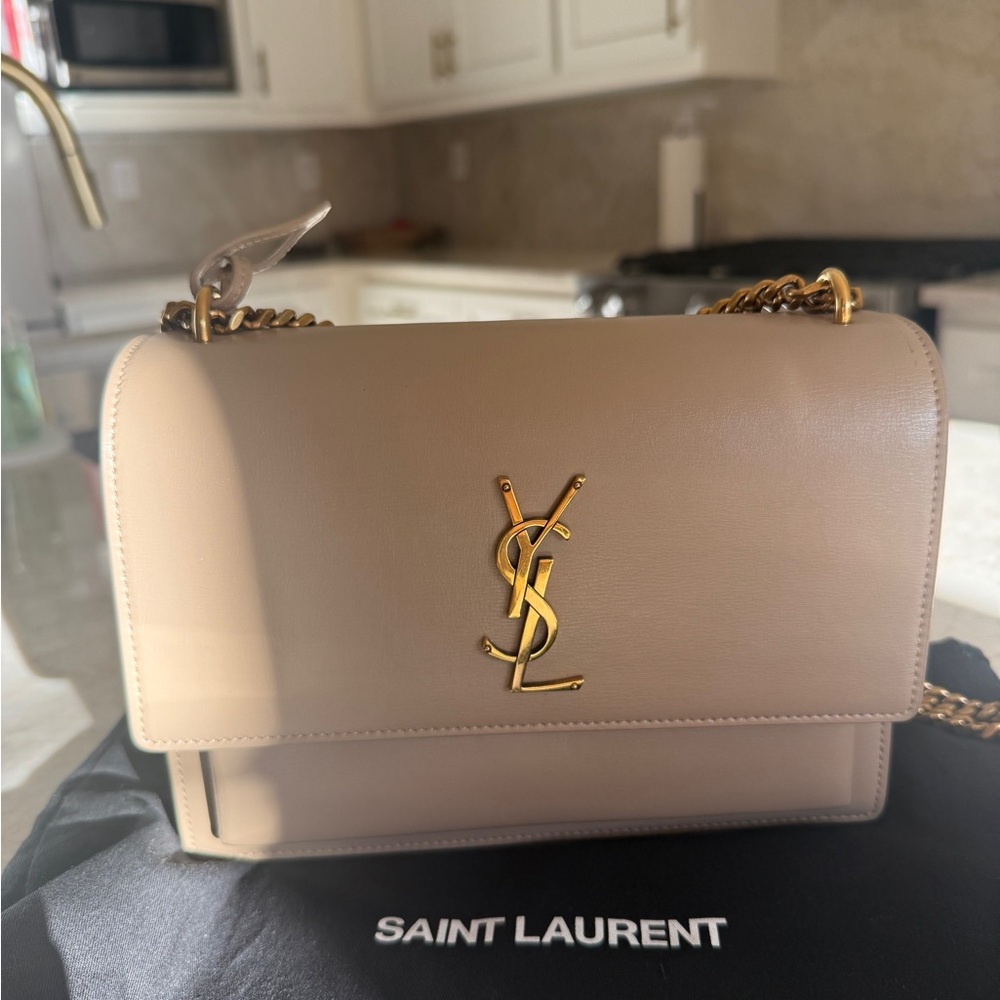 YSL Saint Laurent Sunset Medium purse - dark beige